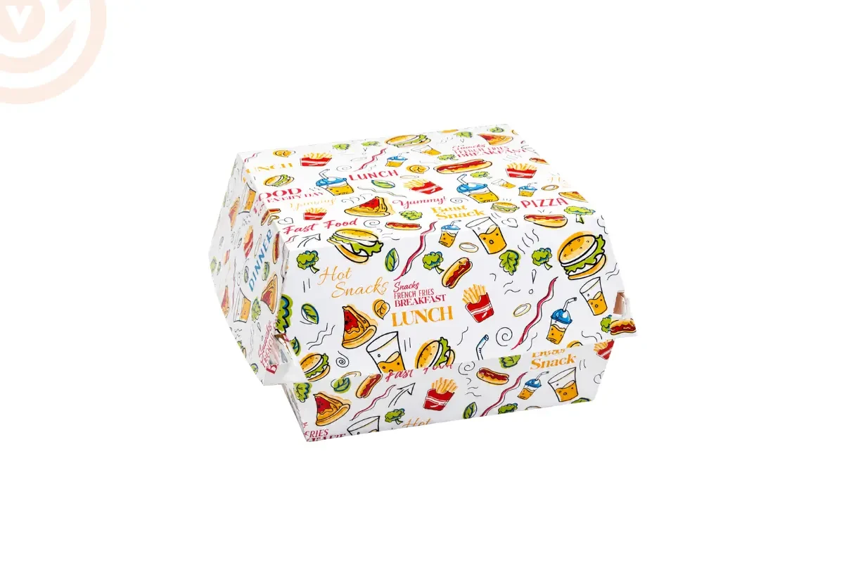 M Renkli Burger Kutusu (115x115x90)